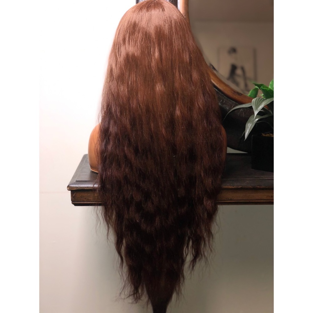 RHONDA| LONG WAVY BROWN DIPPED LACE FRONT WIG - Picture 3 of 4